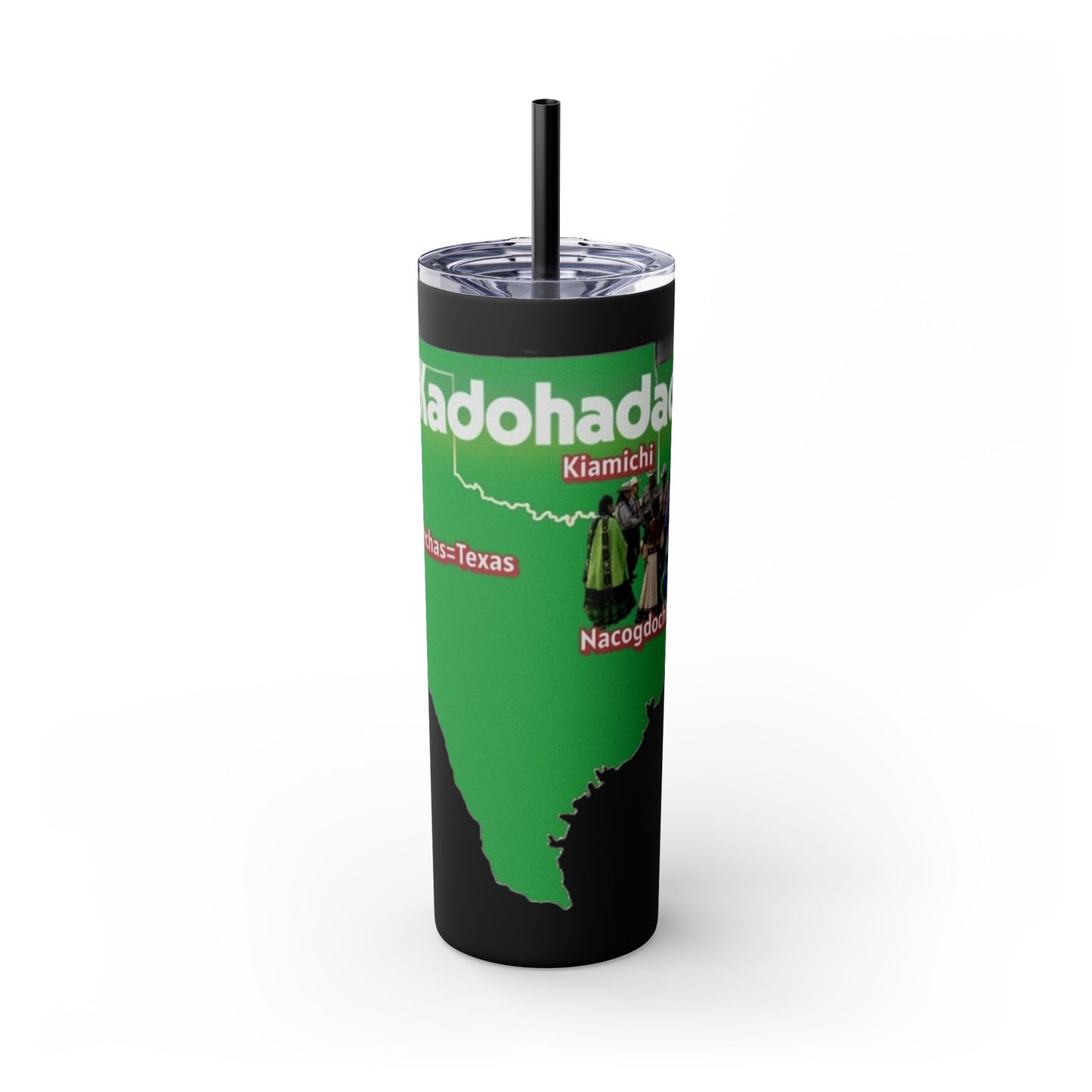 Caddo Kadohadoha Texas Map 20oz Skinny Tumbler with Straw