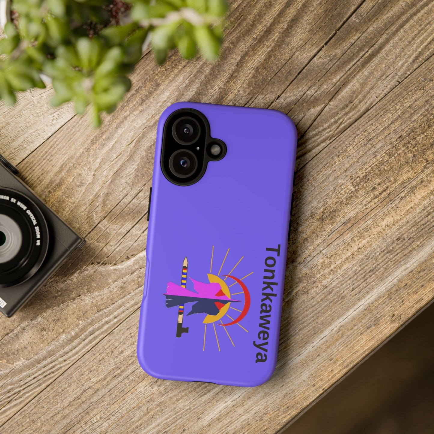 Tonkawa Phone Case — Tonkkaweya Sunrise Design (Protective Purple Hard Shell)