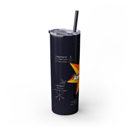 Cherokee 20oz Skinny Tumbler - Aniyunwiya Star Design with Straw