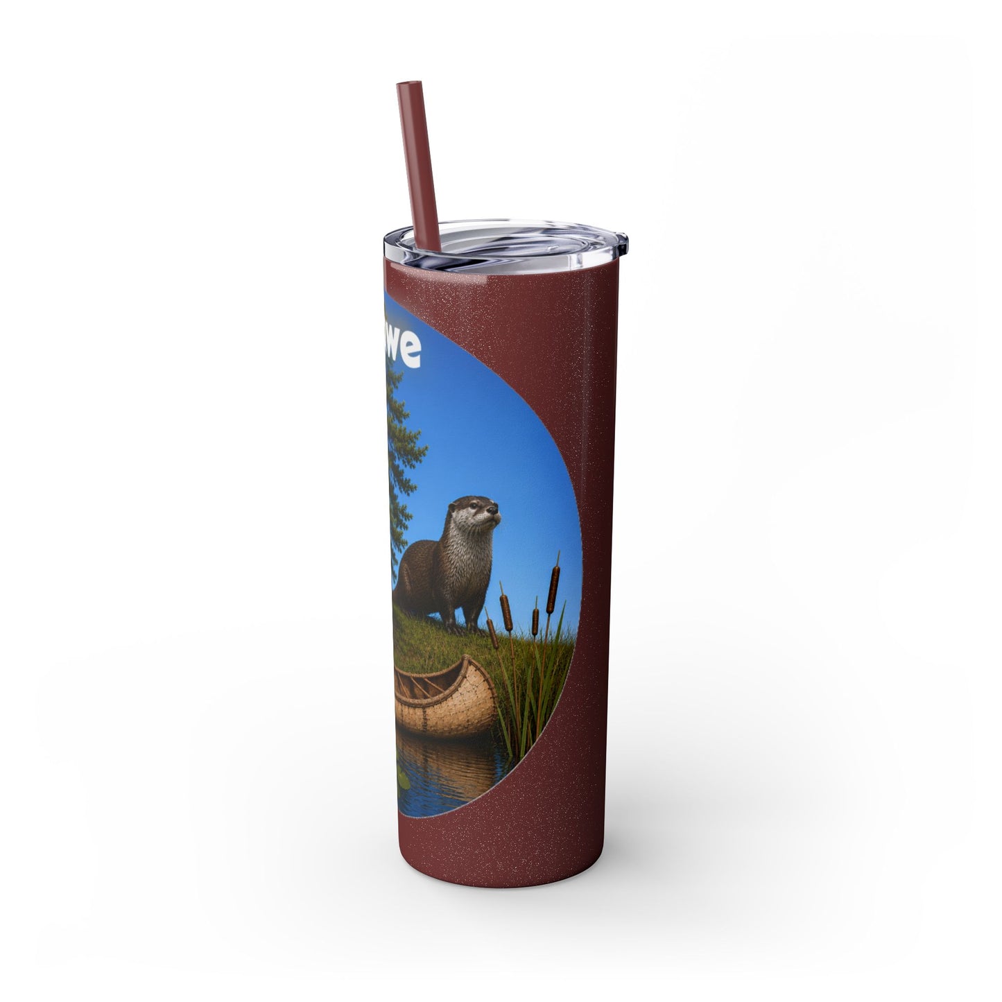 Ottawa Adawe Canoe Skinny Tumbler — 20oz Insulated Travel Cup with Straw