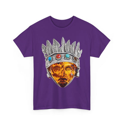 Tribal Crown Mask Tee — Vintage Gemstone Headdress Graphic T-Shirt