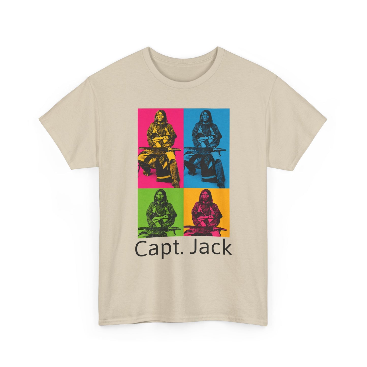 T-Shirt — Capt. Jack Pop-Art Portrait Tee with Arrow Back Print