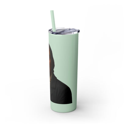 Chitto Harjo 20oz Skinny Tumbler with Classic Native American Portrait — Travel Straw Cup
