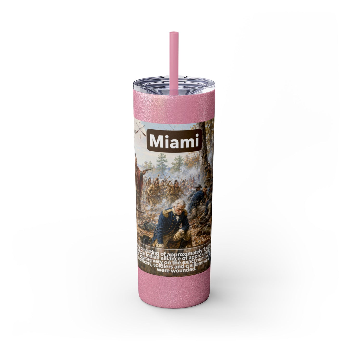 Miami Tribe Historical Skinny Tumbler 20oz — Native American Heritage Travel Cup