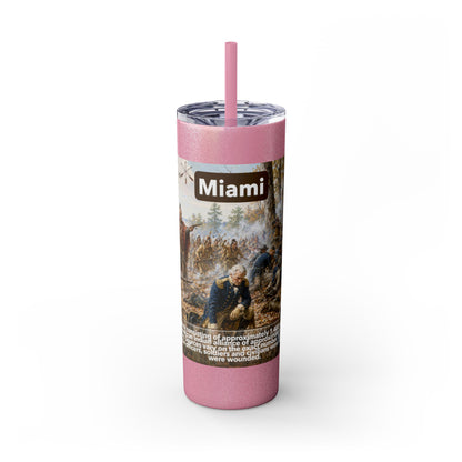 Miami Tribe Historical Skinny Tumbler 20oz — Native American Heritage Travel Cup