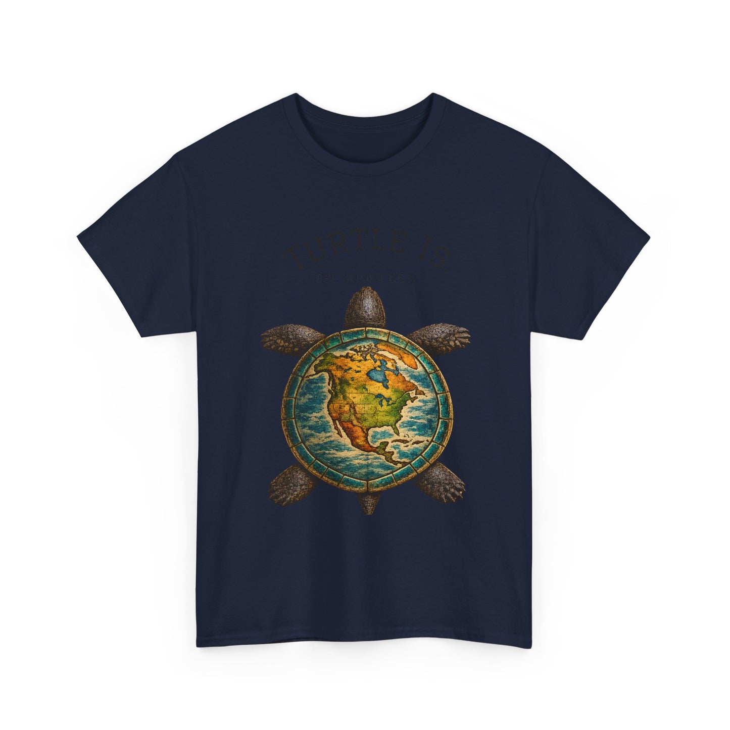 Turtle Globe Graphic Tee — "Turtle Is" Vintage Earth Turtle T-Shirt