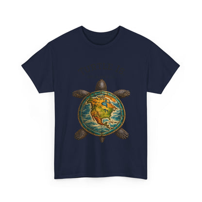 Turtle Globe Graphic Tee — "Turtle Is" Vintage Earth Turtle T-Shirt