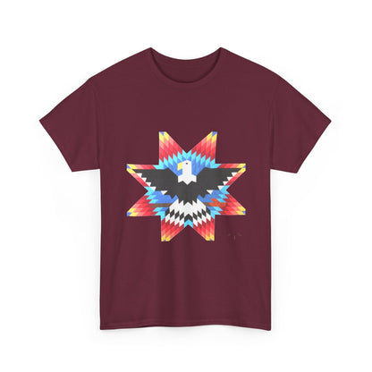 T-Shirt — Colorful Native Star Eagle Graphic Tee (Front Eagle Star, Back Crossed Arrows)
