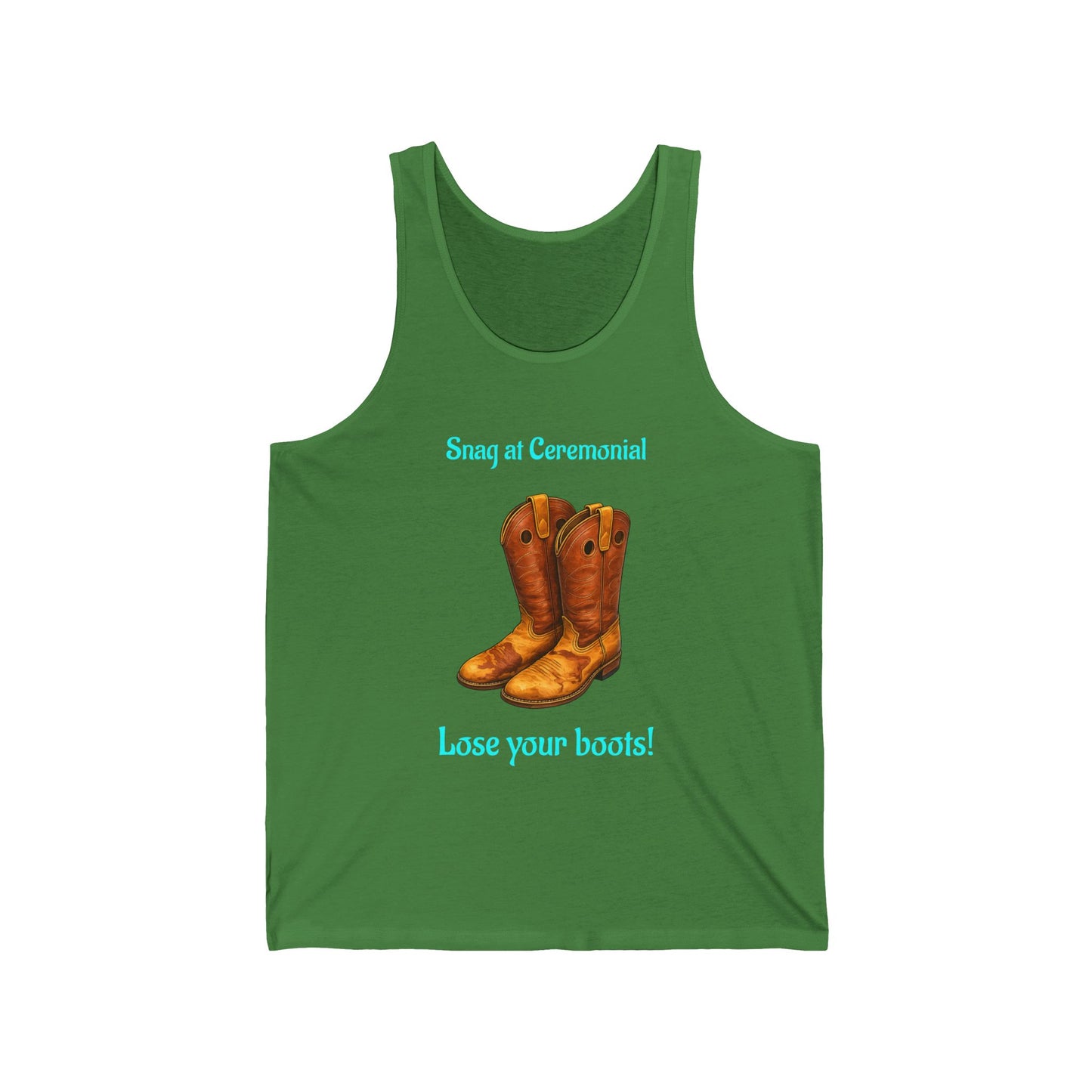 Cowboy Boots Tank Top — "Swing at Ceremonial, Lose Your Boots!" Western Graphic Tank