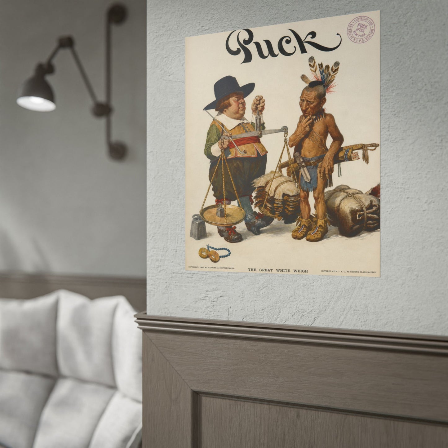 Puck Magazine Cover Rolled Poster - "The Great White Hopes"