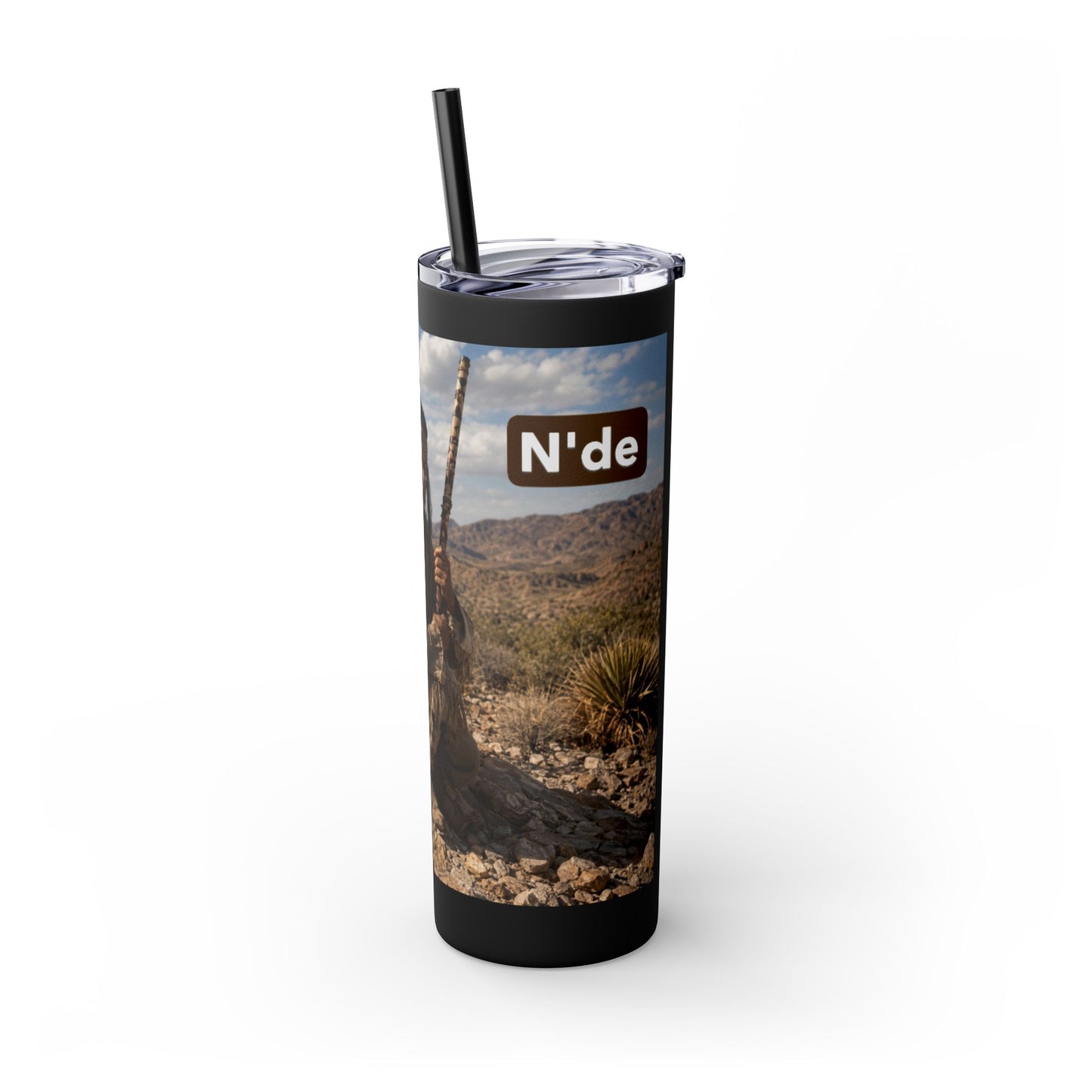 Ft. Sill Apache 20oz Skinny Tumbler with Desert Native Warrior Photo Wrap
