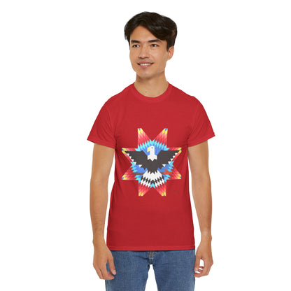T-Shirt — Colorful Native Star Eagle Graphic Tee (Front Eagle Star, Back Crossed Arrows)