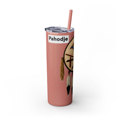 Iowa 20oz Skinny Tumbler with Native Dreamcatcher Design - 'Pahodje' Travel Straw Cup