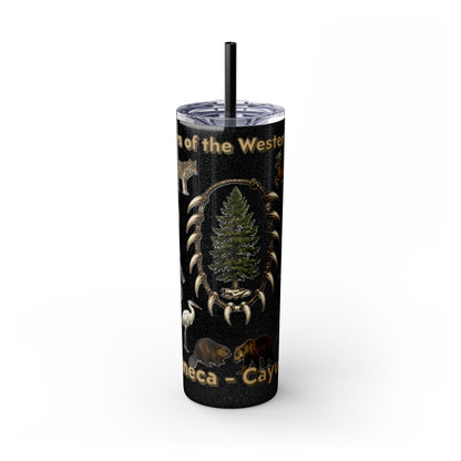 Seneca Cayuga Skinny Tumbler with Straw, 20oz