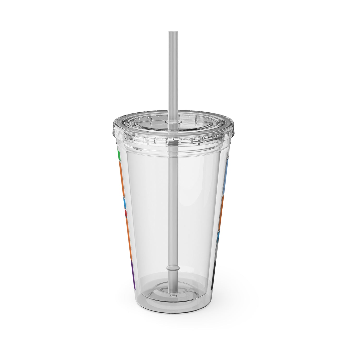 Sunsplash 16oz Tumbler with Straw — 'Half-Pint Illegally on Osage Rez' Graphic