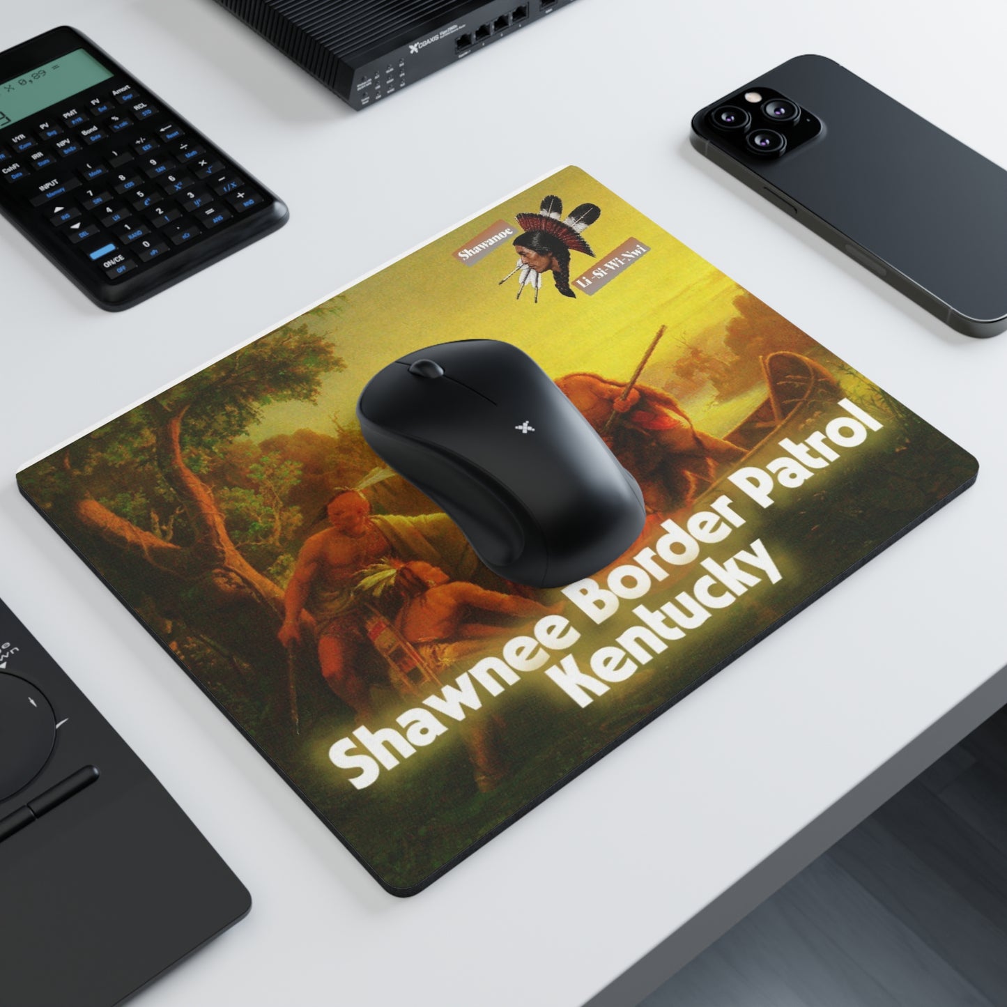 Absentee Shawnee Border Patrol Kentucky Rectangular Mouse Pad – Vintage Native American Scene
