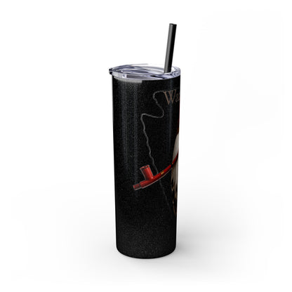 Osage Skinny Tumbler — Native Feather & Pipe Design 20oz Straw Cup