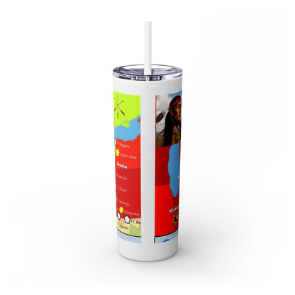 Pontiac Native Nations Map Skinny Tumbler — 20oz Travel Cup with Straw
