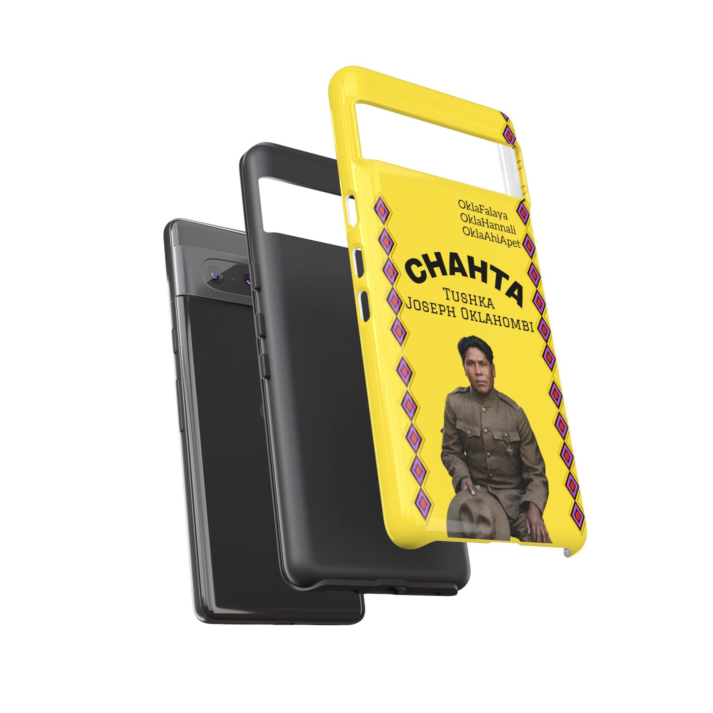 Chahta Tushka Joseph Oklahombi Yellow Phone Case — Native American Tribute Protective Cover