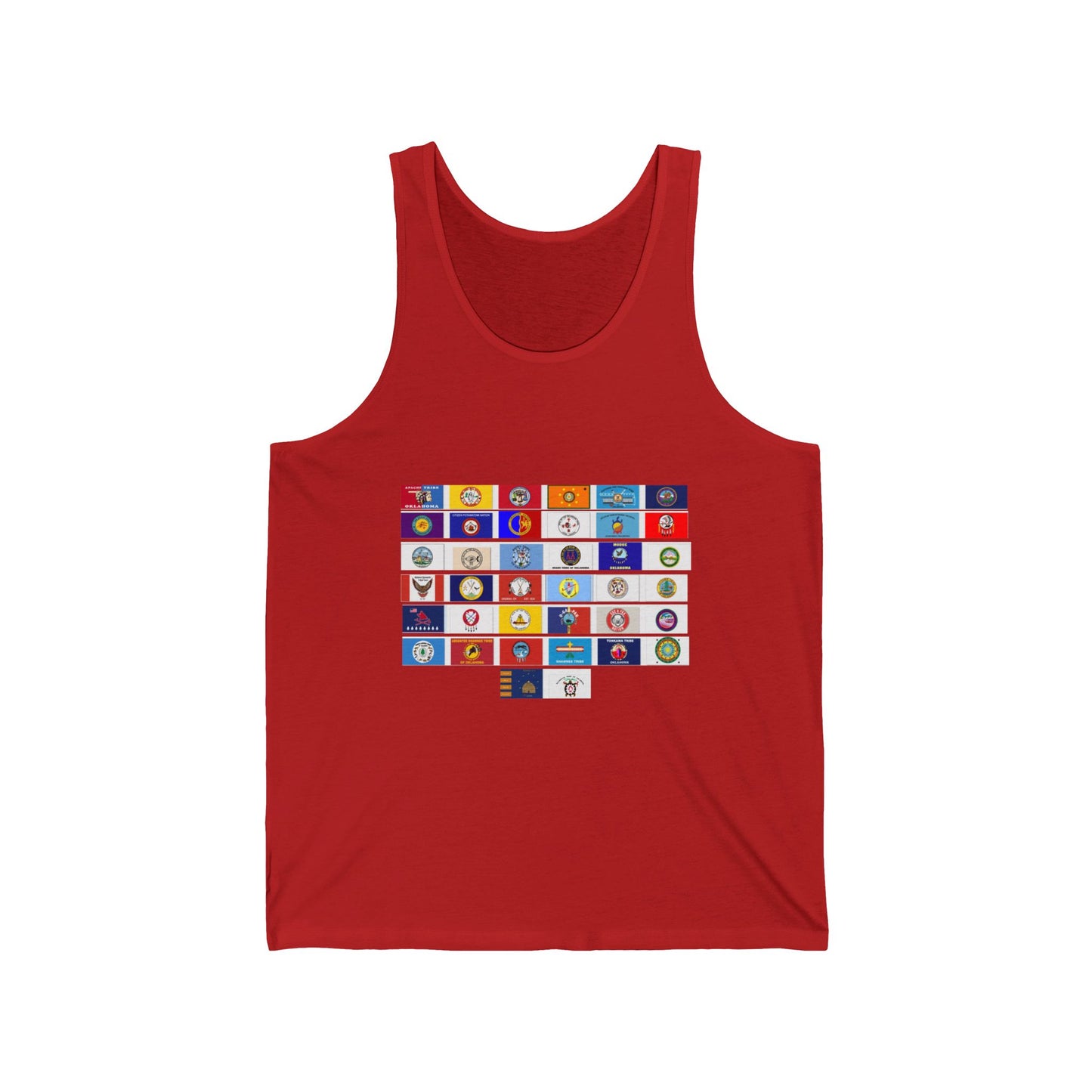 Flag Grid & Arrow Minimalist Tank Top — Graphic Travel & Adventure Muscle Tee