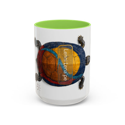 Delaware West Colorful Turtle Coffee Mug — Vibrant Hand-Painted Shell Design (11oz/15oz)