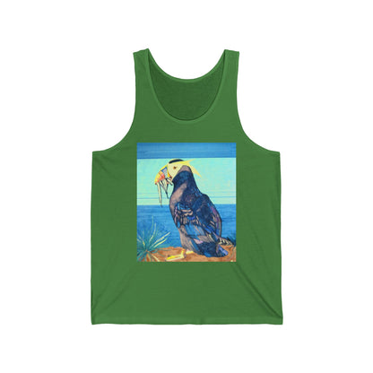 Puffin Beach Tank Top — Colorful Coastal Bird Illustration Tank