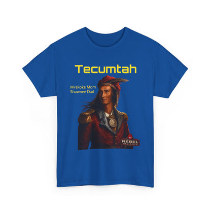 Tecumtah Native American Portrait T‑Shirt — Mvskoke Mom/Shawnee Dad Heritage Tee