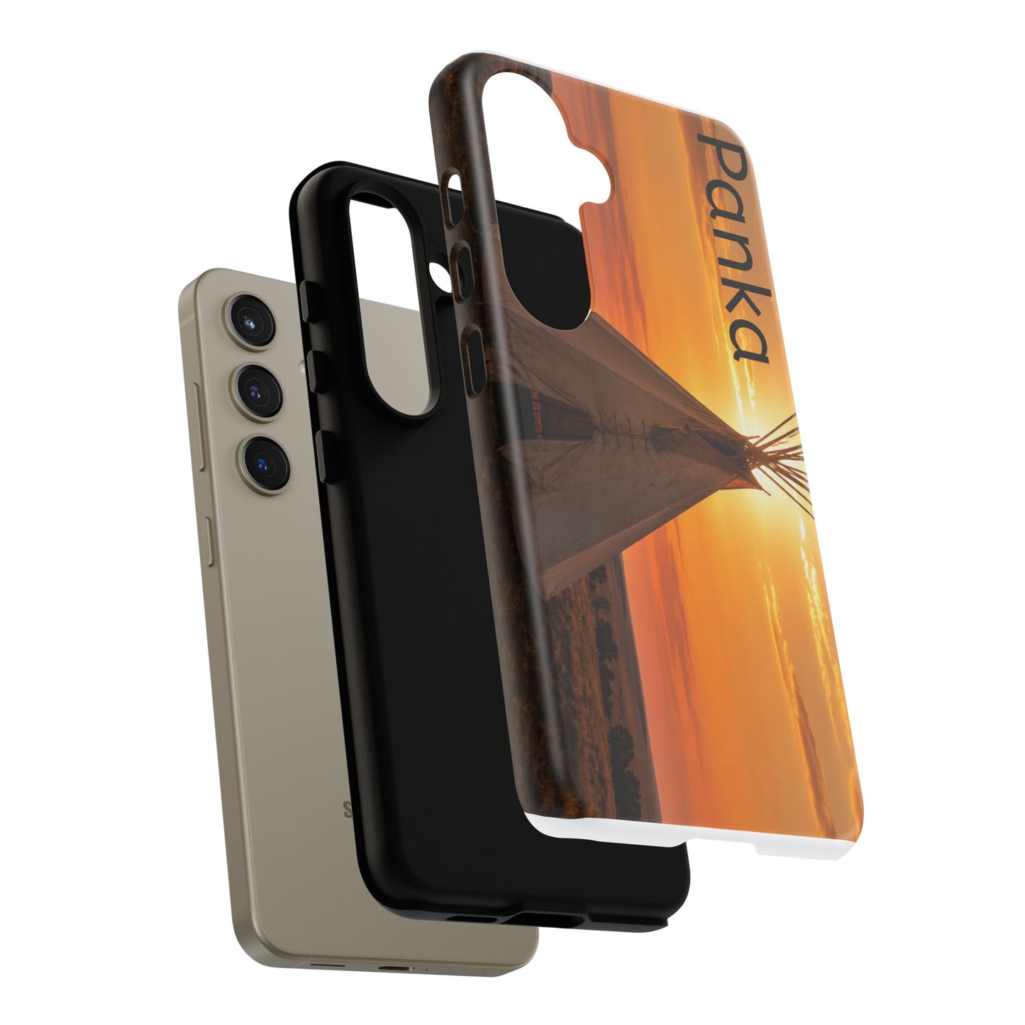 Ponca Sunset Tipi Phone Case — Personalized Native Teepee Landscape