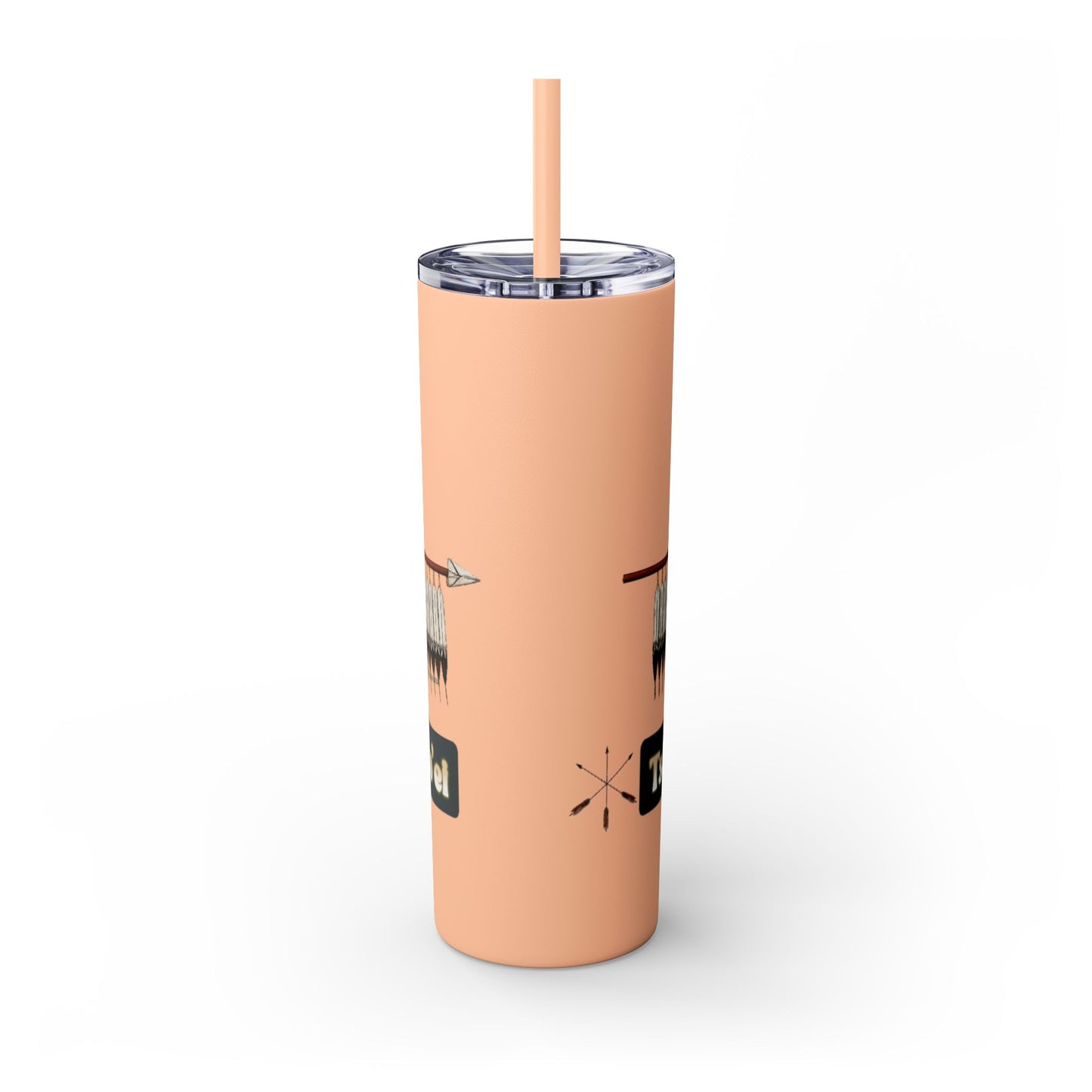 Cheyenne Arapaho 20oz Skinny Tumbler — Native American Shield & Arrows Design (Tsistsistas - Hinono'eitiit)