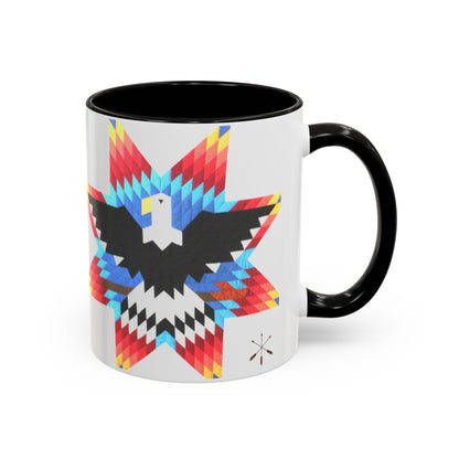 Onci  Eagle Star Ceramic Mug — Colorful Geometric Native-Inspired Coffee Cup (11oz, 15oz)