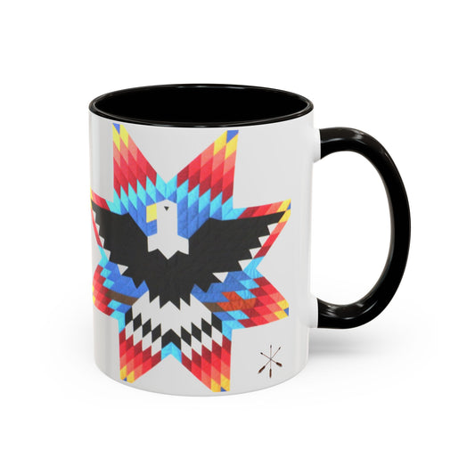 Onci  Eagle Star Ceramic Mug — Colorful Geometric Native-Inspired Coffee Cup (11oz, 15oz)