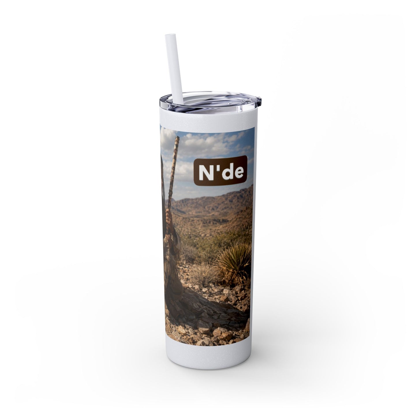 Ft. Sill Apache 20oz Skinny Tumbler with Desert Native Warrior Photo Wrap