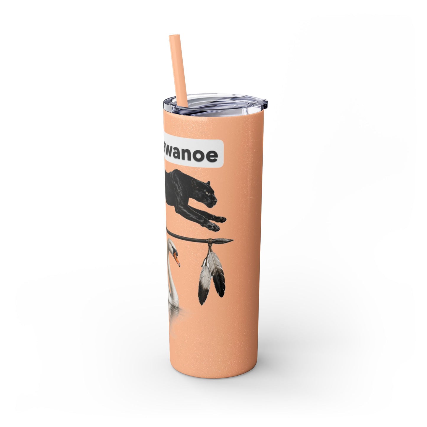 Shawnee East Skinny 20oz Tumbler with Straw — East Shawano River Swan & Otter Design