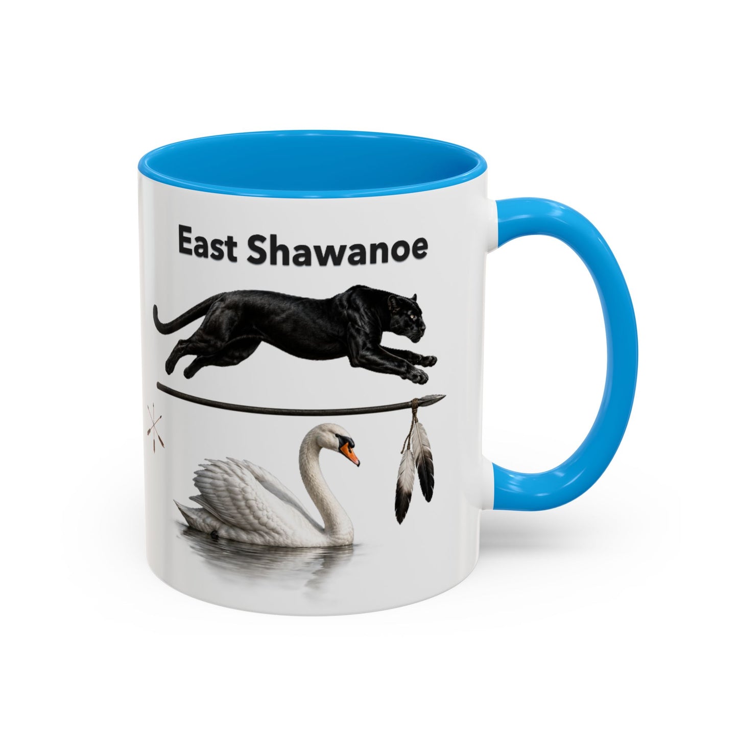 Shawnee East Shawanoe Mascot Panther & Swan Coffee Mug (11oz/15oz)