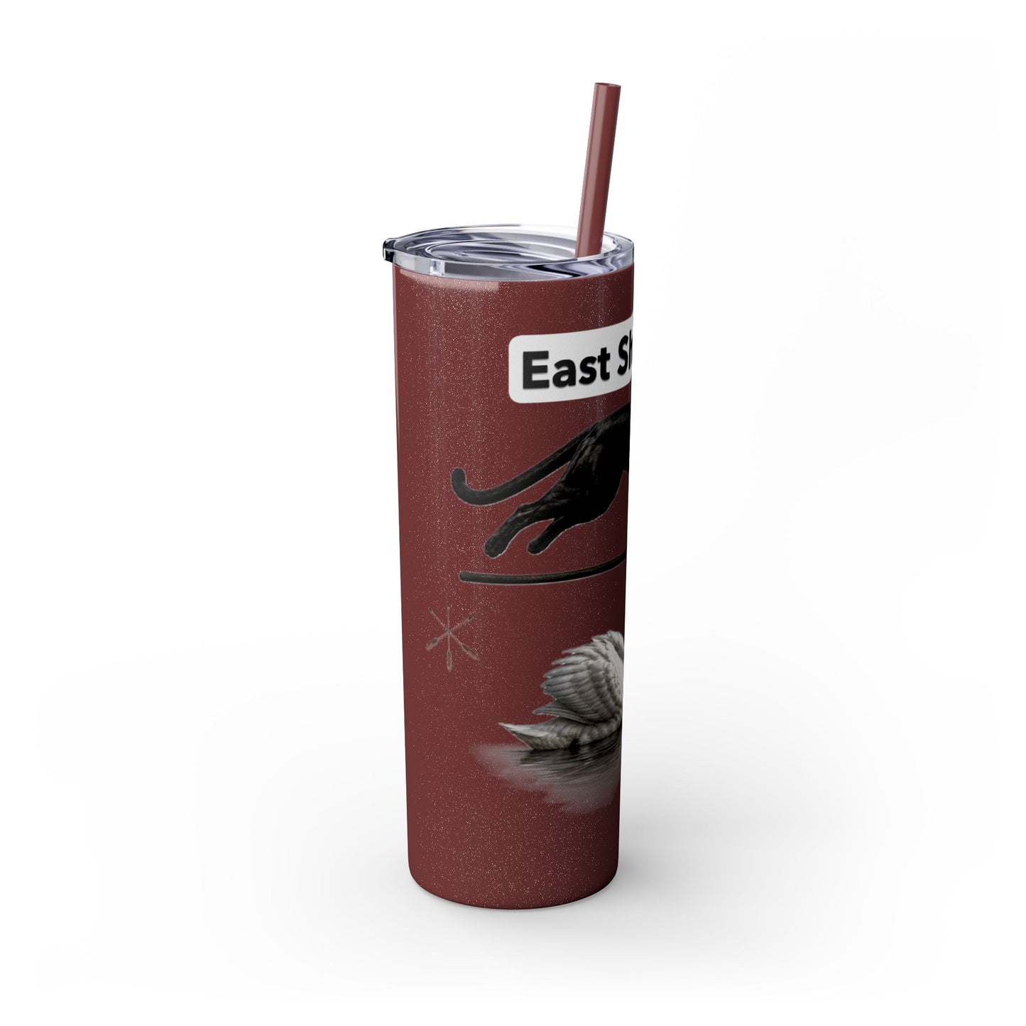 Shawnee East Skinny 20oz Tumbler with Straw — East Shawano River Swan & Otter Design