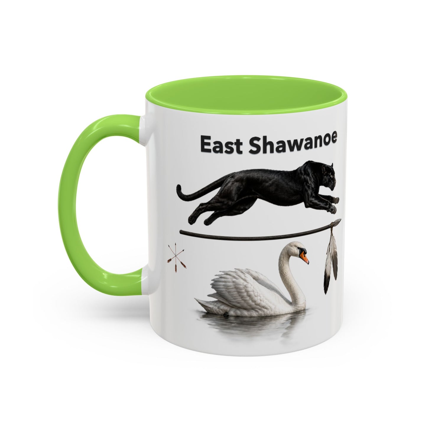 Shawnee East Shawanoe Mascot Panther & Swan Coffee Mug (11oz/15oz)