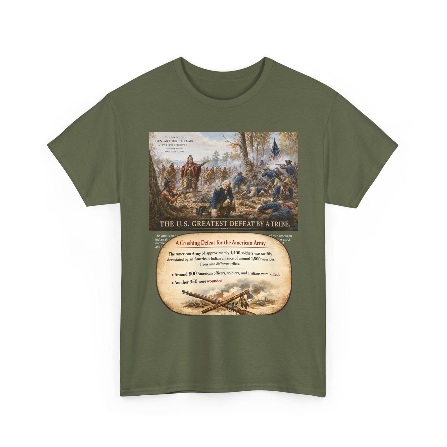 Chief Little Turtle Historical Battle Tee — "The U.S. Greatest Defeat by a Tribe" Cotton T-Shirt