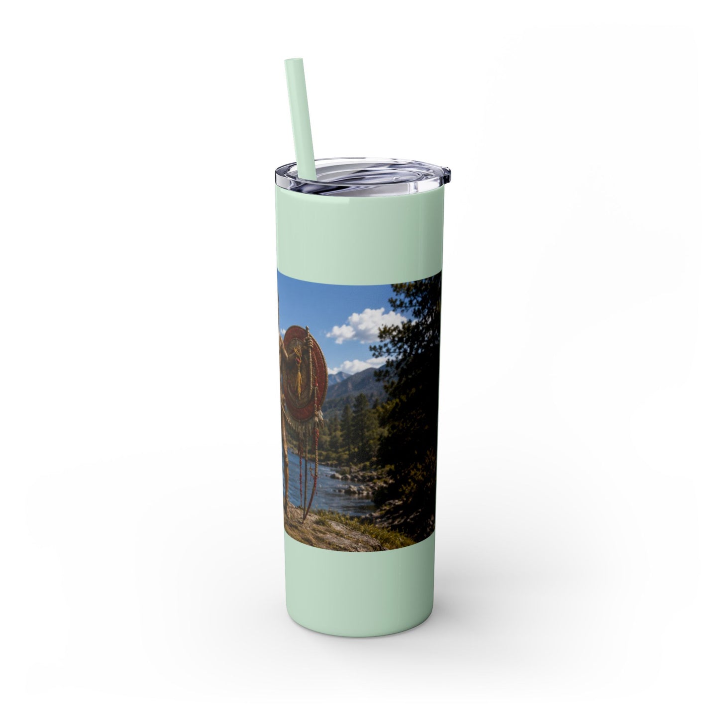 Chickasaw Skinny Tumbler with Straw, 20oz