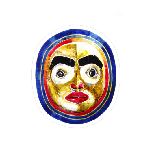 Mask Face Vinyl Decal — Colorful Tribal Sticker for Laptops, Windows & Water Bottles