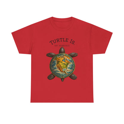 Turtle Globe Graphic Tee — "Turtle Is" Vintage Earth Turtle T-Shirt