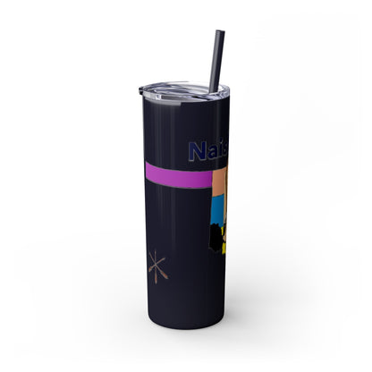 Apache 20oz Skinny Tumbler with Straw — Colorful Retro Design "Naishade"