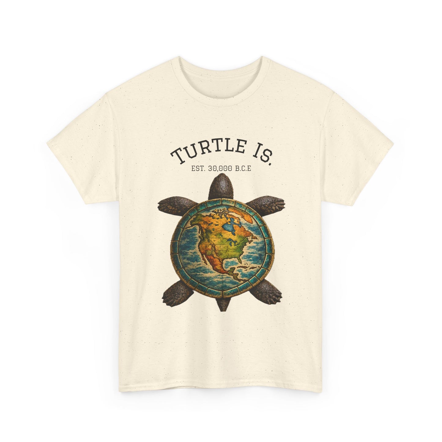 Turtle Globe Graphic Tee — "Turtle Is" Vintage Earth Turtle T-Shirt