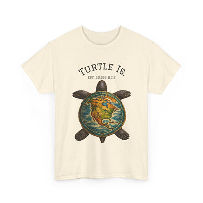 Turtle Globe Graphic Tee — "Turtle Is" Vintage Earth Turtle T-Shirt