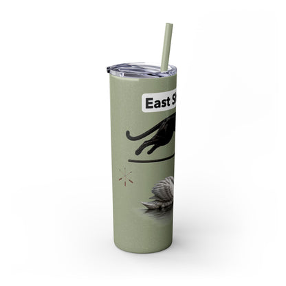Shawnee East Skinny 20oz Tumbler with Straw — East Shawano River Swan & Otter Design