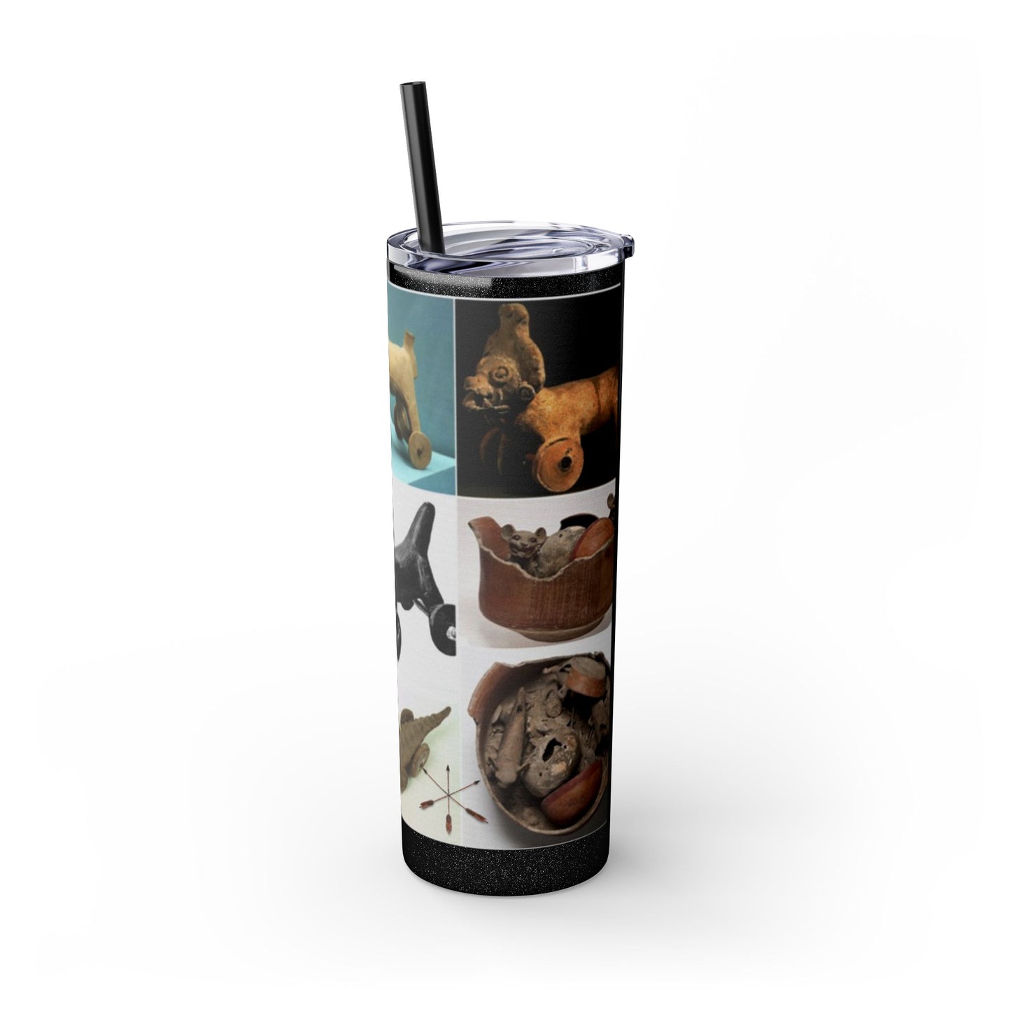 Aztec 20oz Skinny Tumbler - Educational Indigenous Artifacts Design