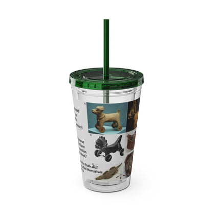Aztec Sunsplash 16oz Insulated Straw Tumbler — Historical Artifact Illustration Design