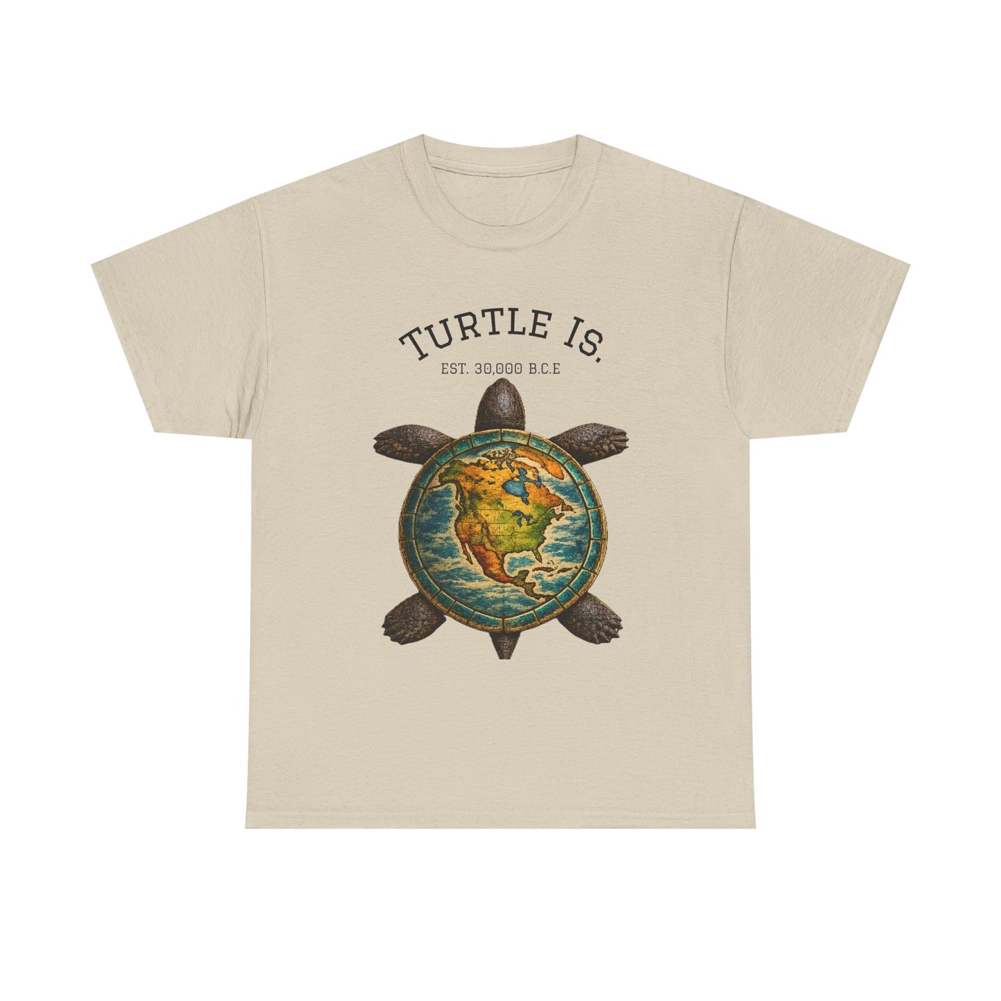Turtle Globe Graphic Tee — "Turtle Is" Vintage Earth Turtle T-Shirt