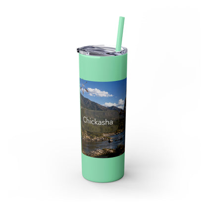 Chickasaw Skinny Tumbler with Straw, 20oz