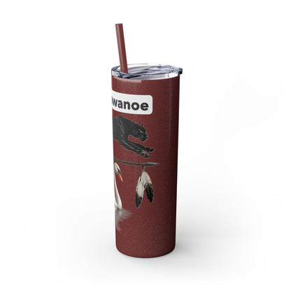 Shawnee East Skinny 20oz Tumbler with Straw — East Shawano River Swan & Otter Design