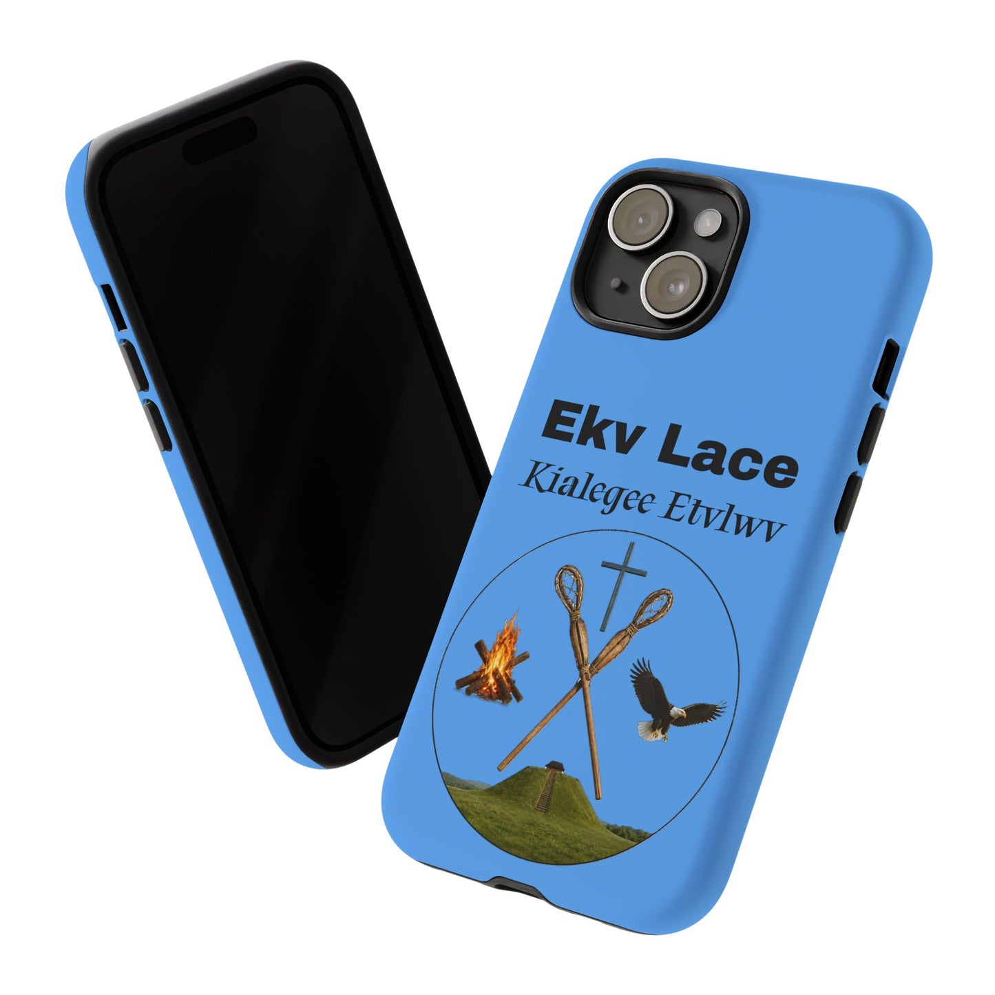 Kialegee Protective Phone Case — Custom 'Ekv Lace' Cross & Campfire Design